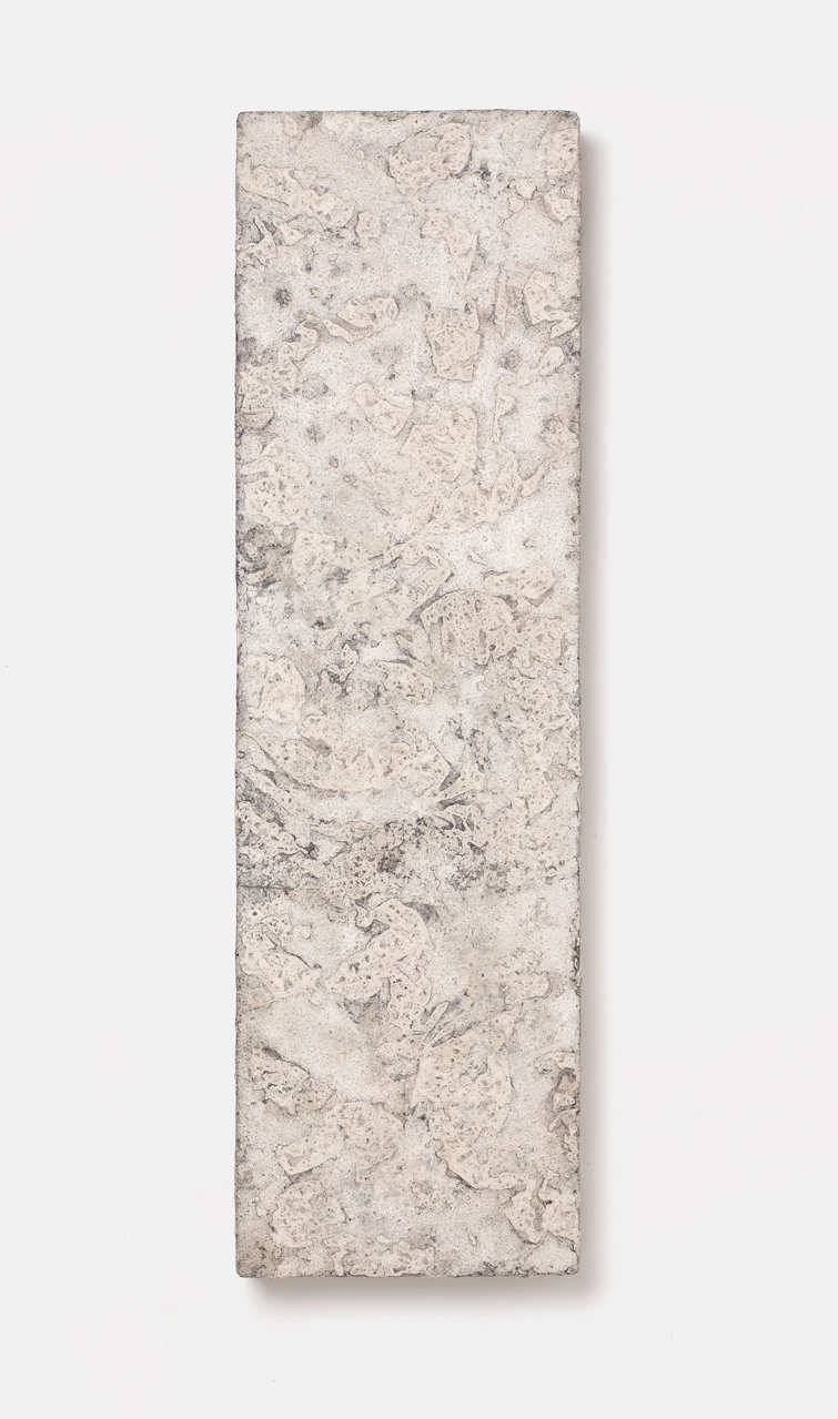 Wall Panel IV by Louis Vincent, a pale panel with a cream and grey textured clay surface